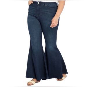 Eloquii Bell Bottom Flare Leg Jeans Dark Wash Size 18